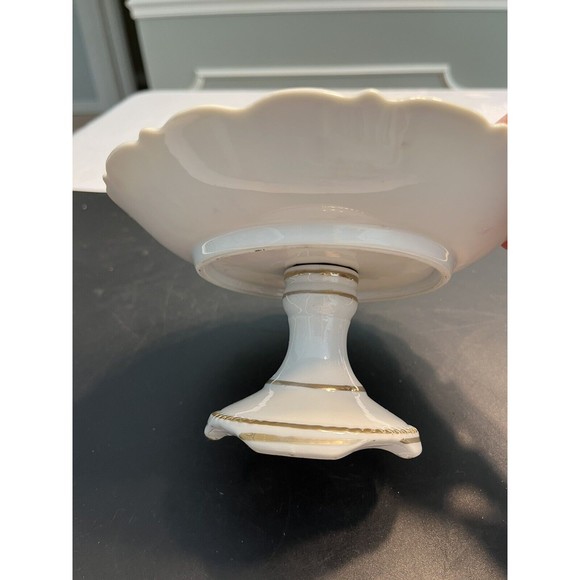 Vintage Kalk Porcelain Japan Floral Footed Pedestal Candy Mint Dish - Picture 10 of 13